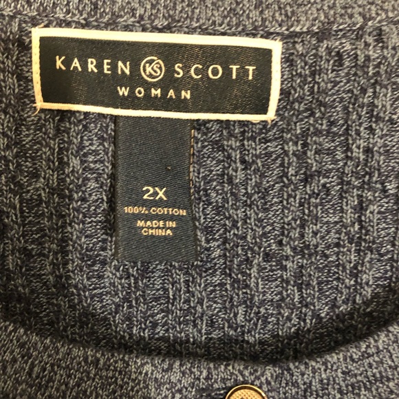 Plus womens karen scott sweater 3/4 sleeve top size 2x - Picture 3 of 7